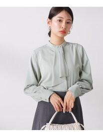 【SALE／50%OFF】ボウタイ風とろみブラウス 24SS N. Natural Beauty Basic エヌ ナチュラルビューティーベーシック* トップス シャツ・ブラウス ブラック ホワイト グリーン【RBA_E】【送料無料】[Rakuten Fashion]