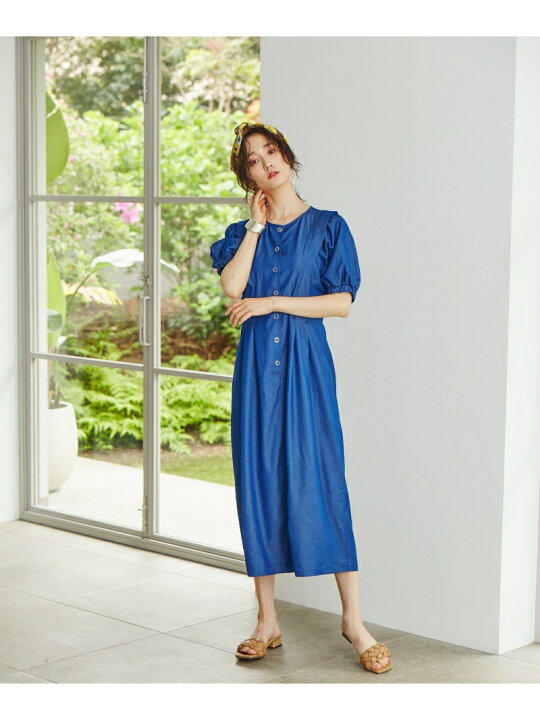 楽天市場】【SALE／50%OFF】ドットボタンステッチ切替ワンピース N 