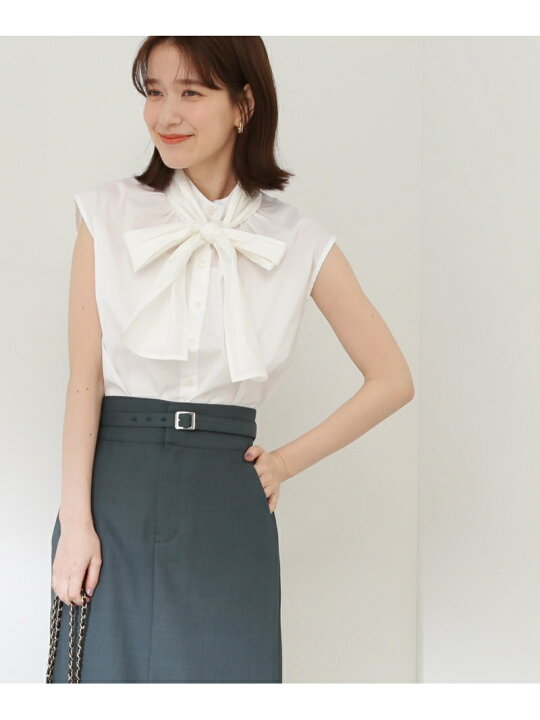 楽天市場】【SALE／60%OFF】ビックボウタイノースリーブブラウス N 