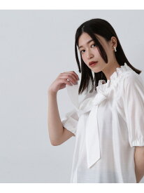 【SALE／50%OFF】シルキーローンリボンタイ半袖ブラウス N. Natural Beauty Basic エヌ ナチュラルビューティーベーシック* トップス シャツ・ブラウス ホワイト ベージュ ブルー【RBA_E】【送料無料】[Rakuten Fashion]
