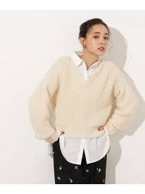 【SALE／60%OFF】Vネックオーバーニット N. Natural Beauty Basic エヌ ナチュラルビューティーベーシック* トップス ニット ブルー イエロー ホワイト【RBA_E】【送料無料】[Rakuten Fashion]