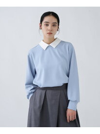 【SALE／50%OFF】＜NAVYNAVY＞襟をオンオフ.洗える楽ちんキレイ見えジャージークレリックブラウス N. Natural Beauty Basic エヌ ナチュラルビューティーベーシック* トップス シャツ・ブラウス ネイビー ブルー ホワイト【RBA_E】【送料無料】[Rakuten Fashion]