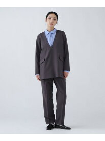 【SALE／50%OFF】＜NAVYNAVY＞洗えてシワになりづらいジャケットみたいなブラウスセットアップ パンツ N. Natural Beauty Basic エヌ ナチュラルビューティーベーシック* パンツ その他のパンツ グレー ネイビー【RBA_E】【送料無料】[Rakuten Fashion]