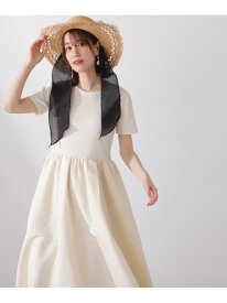テレコカットソードッキングワンピース N. Natural Beauty Basic エヌ ナチュラルビューティーベーシック* ワンピース・ドレス ワンピース ホワイト ブラック ブルー【送料無料】[Rakuten Fashion]