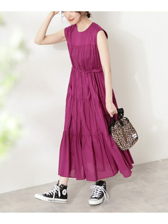 楽天市場 コットンローンノースリーブティアードワンピース N Natural Beauty Basic エヌ ナチュラルビューティーベーシック ワンピース ワンピースその他 ピンク ブラック グレー イエロー 送料無料 Rakuten Fashion N Natural Beauty Basic