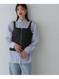 【SALE／60%OFF】ツイードジップビスチェ×ストライプシャツセット N. Natural Beauty Basic エヌ ナチュラルビューティーベーシック* トップス シャツ・ブラウス ブルー ホワイト【RBA_E】【送料無料】[Rakuten Fashion]