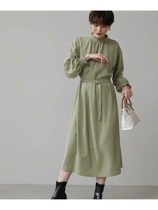 楽天市場 Sale Off フリルスタンドカラートロミワンピース N Natural Beauty Basic エヌ ナチュラルビューティーベーシック ワンピース ワンピースその他 グリーン ブラウン ブルー Rba E 送料無料 Rakuten Fashion N Natural Beauty Basic