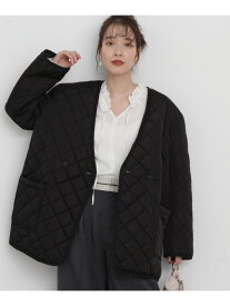 キルティングノーカラーブルゾン N. Natural Beauty Basic エヌ ナチュラルビューティーベーシック* ジャケット・アウター ブルゾン・ジャンパー ブラック カーキグリーン【送料無料】[Rakuten Fashion]