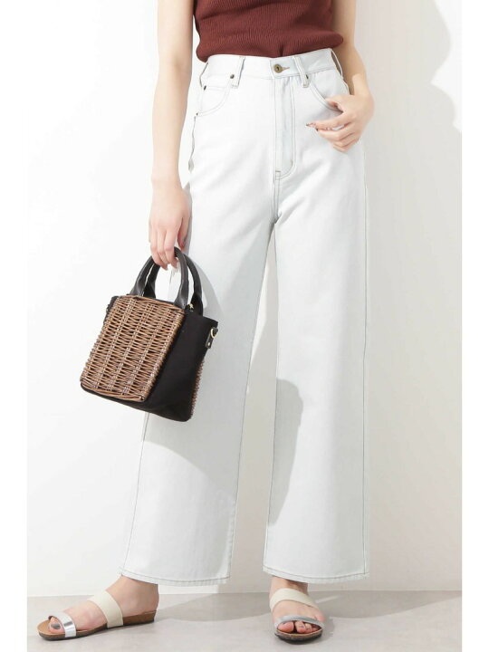 楽天市場】【SALE／50%OFF】ハイウエストワイドストレートデニムパンツ 