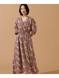 【SALE／30%OFF】カシュクールフラワープリントワンピース N. Natural Beauty Basic エヌ ナチュラルビューティーベーシック* ワンピース・ドレス ワンピース ブラウン ブラック【RBA_E】【送料無料】[Rakuten Fashion]