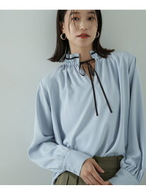 【SALE／50%OFF】バイカラーリボンとろみブラウス N. Natural Beauty Basic エヌ ナチュラルビューティーベーシック* トップス シャツ・ブラウス ホワイト ブラウン ブルー グリーン【RBA_E】【送料無料】[Rakuten Fashion]