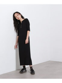 【SALE／60%OFF】ヘンリーネックリブニットワンピース N. Natural Beauty Basic エヌ ナチュラルビューティーベーシック* ワンピース・ドレス ワンピース ブルー ブラック【RBA_E】【送料無料】[Rakuten Fashion]
