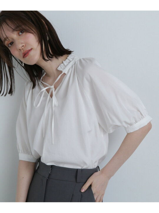 楽天市場】【SALE／50%OFF】前後2Wayフリルネック半袖ブラウス N 
