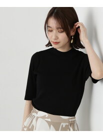 総針ボトルネック5分袖ニット 24SS N. Natural Beauty Basic エヌ ナチュラルビューティーベーシック* トップス ニット ホワイト ブラック グレー イエロー レッド ブルー【送料無料】[Rakuten Fashion]