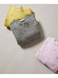 【SALE／50%OFF】スタッズ畦ニット N. Natural Beauty Basic エヌ ナチュラルビューティーベーシック* トップス ニット イエロー グレー ピンク【RBA_E】【送料無料】[Rakuten Fashion]