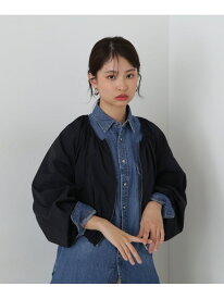 【SALE／50%OFF】ギャザーネックショートブルゾン N. Natural Beauty Basic エヌ ナチュラルビューティーベーシック* ジャケット・アウター ブルゾン・ジャンパー ネイビー ホワイト ブルー【RBA_E】【送料無料】[Rakuten Fashion]