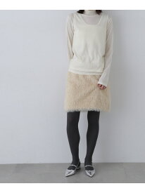 【SALE／50%OFF】モケモケフェザーミニスカート N. Natural Beauty Basic エヌ ナチュラルビューティーベーシック* スカート その他のスカート ブラック ホワイト【RBA_E】【送料無料】[Rakuten Fashion]