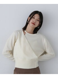 【SALE／50%OFF】カシュクール風ニット N. Natural Beauty Basic エヌ ナチュラルビューティーベーシック* トップス ニット グレー ホワイト ブルー【RBA_E】【送料無料】[Rakuten Fashion]