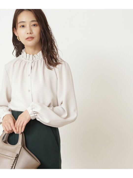 楽天市場】ギャザーフリルネックブラウス N. Natural Beauty Basic  