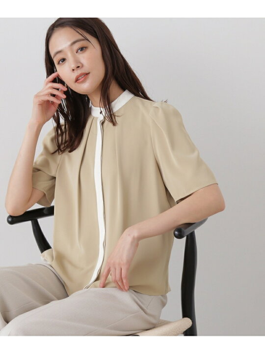 楽天市場】バイカラー5分袖とろみブラウス N. Natural Beauty 