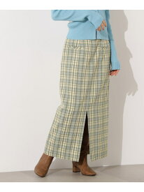 【SALE／60%OFF】ハイウエストチェックナロースカート《ブラウン系:LUMINE・LUCUA・official site限定》 N. Natural Beauty Basic エヌ ナチュラルビューティーベーシック* スカート その他のスカート ブラック グリーン ブラウン【RBA_E】【送料無料】[Rakuten Fashion]