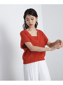 【SALE／50%OFF】クロシェ編みニット×ビスチェセット N. Natural Beauty Basic エヌ ナチュラルビューティーベーシック* トップス ニット オレンジ ホワイト ブラック【RBA_E】【送料無料】[Rakuten Fashion]