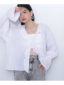 【SALE／50%OFF】ラッフル付き羽織ブラウス N. Natural Beauty Basic エヌ ナチュラルビューティーベーシック* トップス シャツ・ブラウス ピンク ホワイト【RBA_E】【送料無料】[Rakuten Fashion]