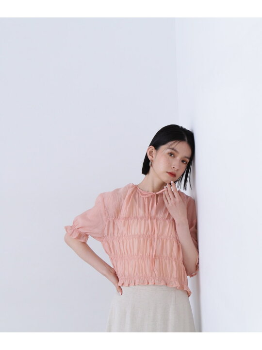 楽天市場】【SALE／30%OFF】フロントリボンシュリンクボイル半袖 