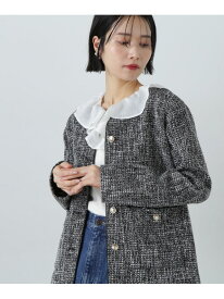 【SALE／50%OFF】パイピングノーカラーツイードブルゾン N. Natural Beauty Basic エヌ ナチュラルビューティーベーシック* ジャケット・アウター ブルゾン・ジャンパー ブラック ホワイト【RBA_E】【送料無料】[Rakuten Fashion]