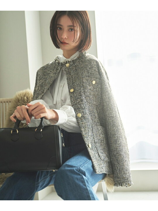 楽天市場】【SALE／40%OFF】ゴールドボタンマルチツイードジャケット N  