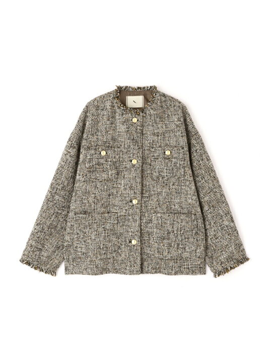 楽天市場】【SALE／40%OFF】ゴールドボタンマルチツイードジャケット N 
