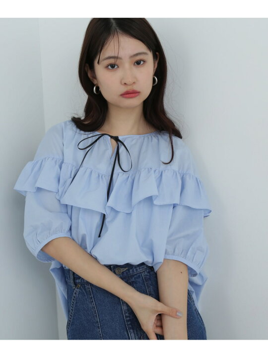 楽天市場】【SALE／60%OFF】ラッフルバイカラーリボンブラウス N 