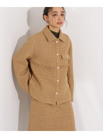 【SALE／50%OFF】ツイード SETUP ブルゾン N. Natural Beauty Basic エヌ ナチュラルビューティーベーシック* ジャケット・アウター テーラードジャケット・ブレザー ブラック ホワイト ブラウン【RBA_E】【送料無料】[Rakuten Fashion]