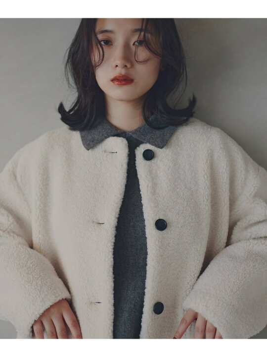 楽天市場】【SALE／50%OFF】ノーカラーボアブルゾン N. Natural Beauty 