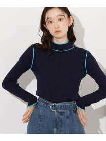 【SALE／30%OFF】ラインモックネックニット N. Natural Beauty Basic エヌ ナチュラルビューティーベーシック* トップス ニット ブラウン ホワイト ネイビー【RBA_E】【送料無料】[Rakuten Fashion]