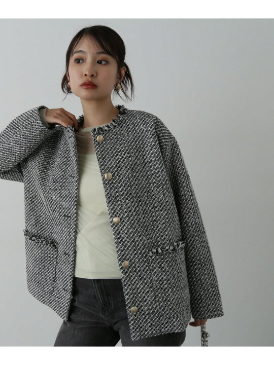 楽天市場】ゴールドボタンツイードブルゾン N. Natural Beauty Basic 