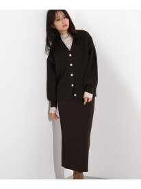 【SALE／50%OFF】フォルムニットカーデセットアップ N. Natural Beauty Basic エヌ ナチュラルビューティーベーシック* ワンピース・ドレス その他のワンピース・ドレス ホワイト ブラウン ブルー【RBA_E】【送料無料】[Rakuten Fashion]