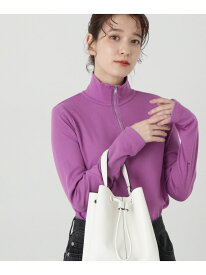ハーフジップ長袖カットソー N. Natural Beauty Basic エヌ ナチュラルビューティーベーシック* トップス カットソー・Tシャツ パープル ホワイト ブラック【送料無料】[Rakuten Fashion]