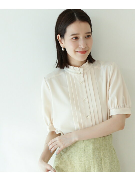 楽天市場】プリーツフリルネック半袖ブラウス N. Natural Beauty Basic 