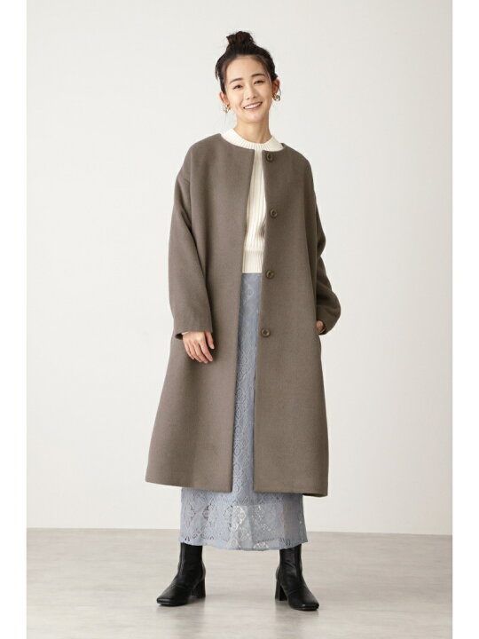 楽天市場】【SALE／50%OFF】アンゴラビーバーノーカラーコート N 