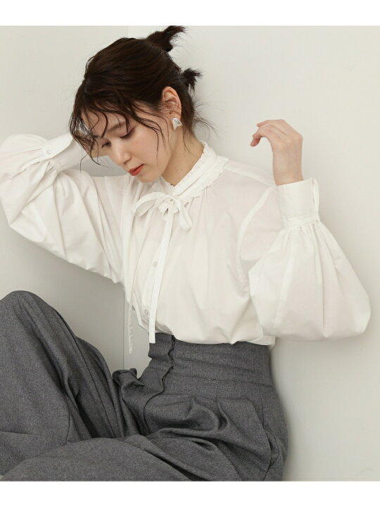 楽天市場】【SALE／30%OFF】リボンタイフリルシャツブラウス N 