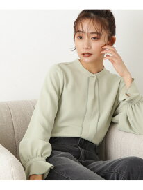 フリルカフストロミ長袖ブラウス《WEB限定商品》 N. Natural Beauty Basic エヌ ナチュラルビューティーベーシック* トップス シャツ・ブラウス ネイビー ホワイト グリーン【送料無料】[Rakuten Fashion]