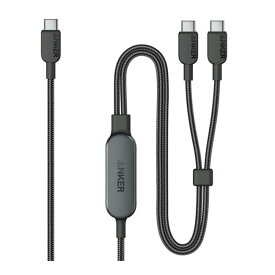 Anker USB-C ＆ USB-C ケーブル (2-in-1, 140W) Type-C 2台同時充電 PD 急速充電 USB 2.0 タイプCケーブル 120cm ブラック 送料無料 ■