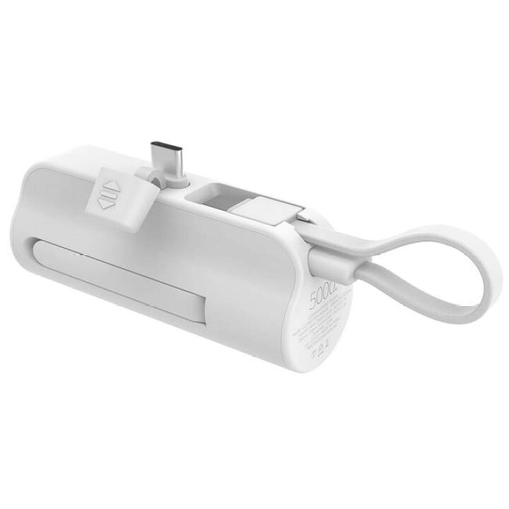 CellCube ケーブルレスモバイルバッテリー 5000mAh 付属ケーブル長 約11cm ライトグリーン CCPB02-LG 2ポート
