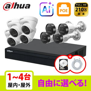 [DAHUA][IP-2M] �h�ƃJ���� ���O ���� 200����f 8POE 2���K 5~8�� ���Ȑݒu �h�ƃJ�����Z�b�gHDD 1T���� NVR2108HS-8P-4KS3,IPC-HDW1260T-S6,IPC-HFW1260S-S6