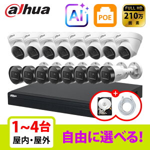 [DAHUA][IP-2M] �h�ƃJ���� ���O ���� 200����f 16POE 2���K 9~16�� ���Ȑݒu �h�ƃJ�����Z�b�gHDD 1T���� NVR4216-16P-4KS3,IPC-HDW1260T-S6,IPC-HFW1260S-S6