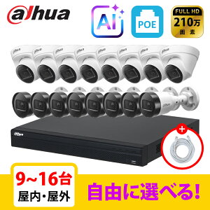 [DAHUA][IP-2M] �h�ƃJ���� ���O ���� 200����f 9~16�� 16POE 2���K ���Ȑݒu �h�ƃJ�����Z�b�g NVR4216-16P-4KS3, IPC-HDW1260T-S6, IPC-HFW1260S-S6