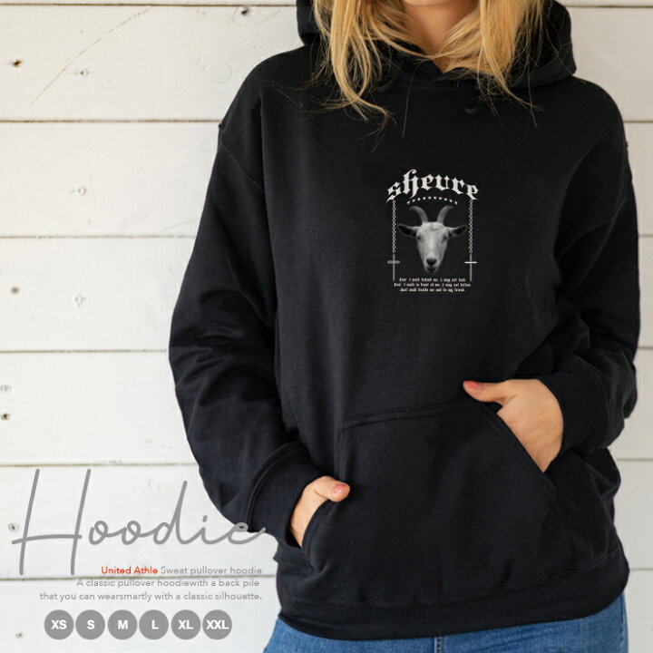 楽天市場 パーカー レディース メンズ スウェット パーカー プルオーバー Hoodie 長袖 フード付き プルオーバー ペア カップル Xs S M L Xl Xxl おしゃれ 大人かわいい ロゴ エモい 韓国 シンプル エモい 胸元 Rock メタル ゴシック グラフィック ヤギ モノクロ