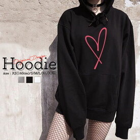 パーカー レディース メンズ スウェット パーカー プルオーバー hoodie 長袖 フード付き プルオーバー ペア カップル XS S M L XL XXL おしゃれ 大人かわいい ハート heart ビッグハート ピンク