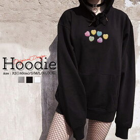 パーカー レディース メンズ スウェット パーカー プルオーバー hoodie 長袖 フード付き プルオーバー ペア カップル XS S M L XL XXL おしゃれ 大人かわいい お菓子 ラムネ 砂糖菓子 デザート ポップ カラフル ゆめかわいい メッセージ 言葉 ハート